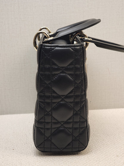 Dior Black Lambskin Small Lady D (LGHW)