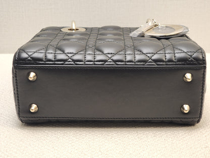 Dior Black Lambskin Small Lady D (LGHW)