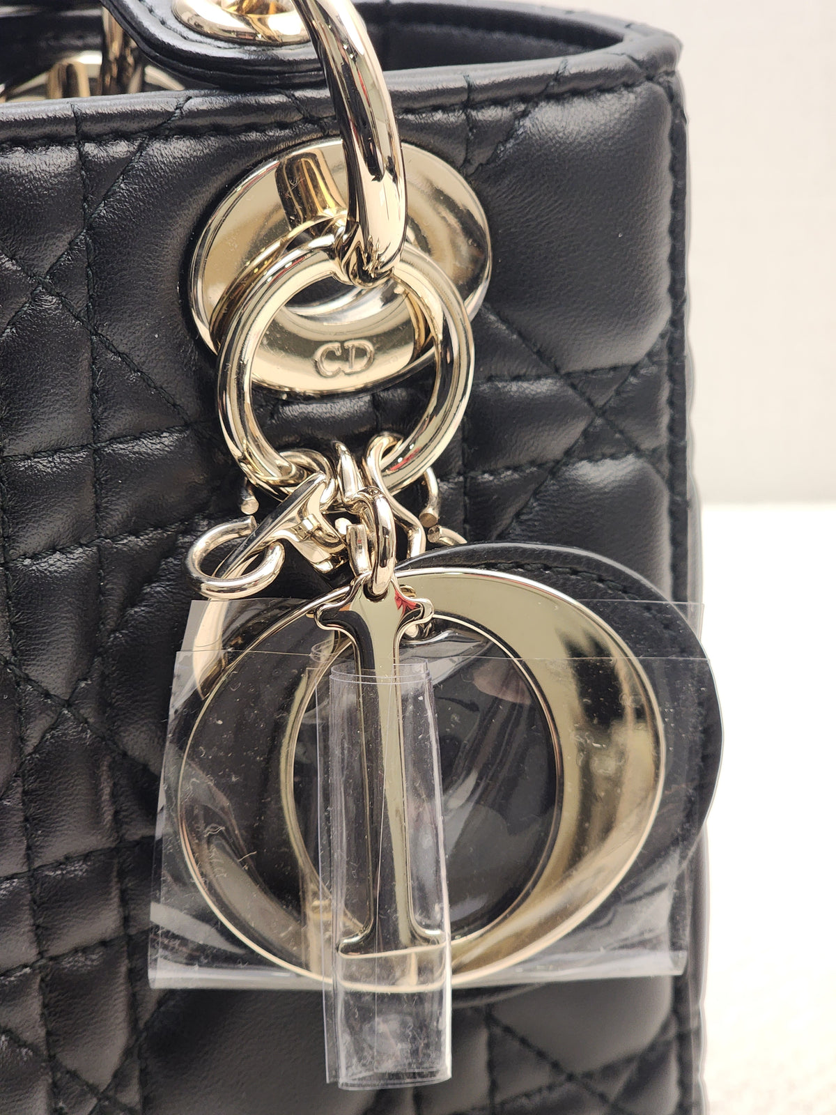 Dior Black Lambskin Small Lady D (LGHW)
