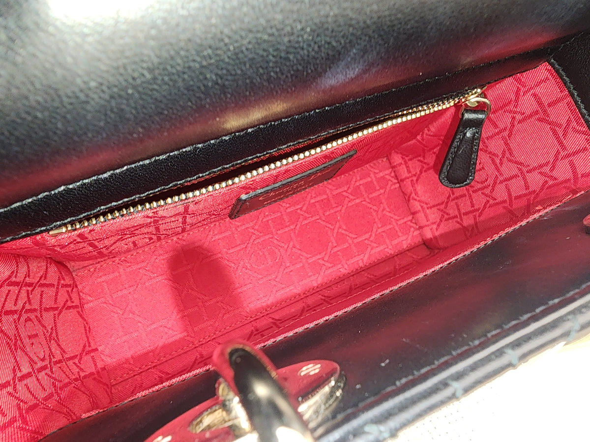 Dior Black Lambskin Small Lady D (LGHW)