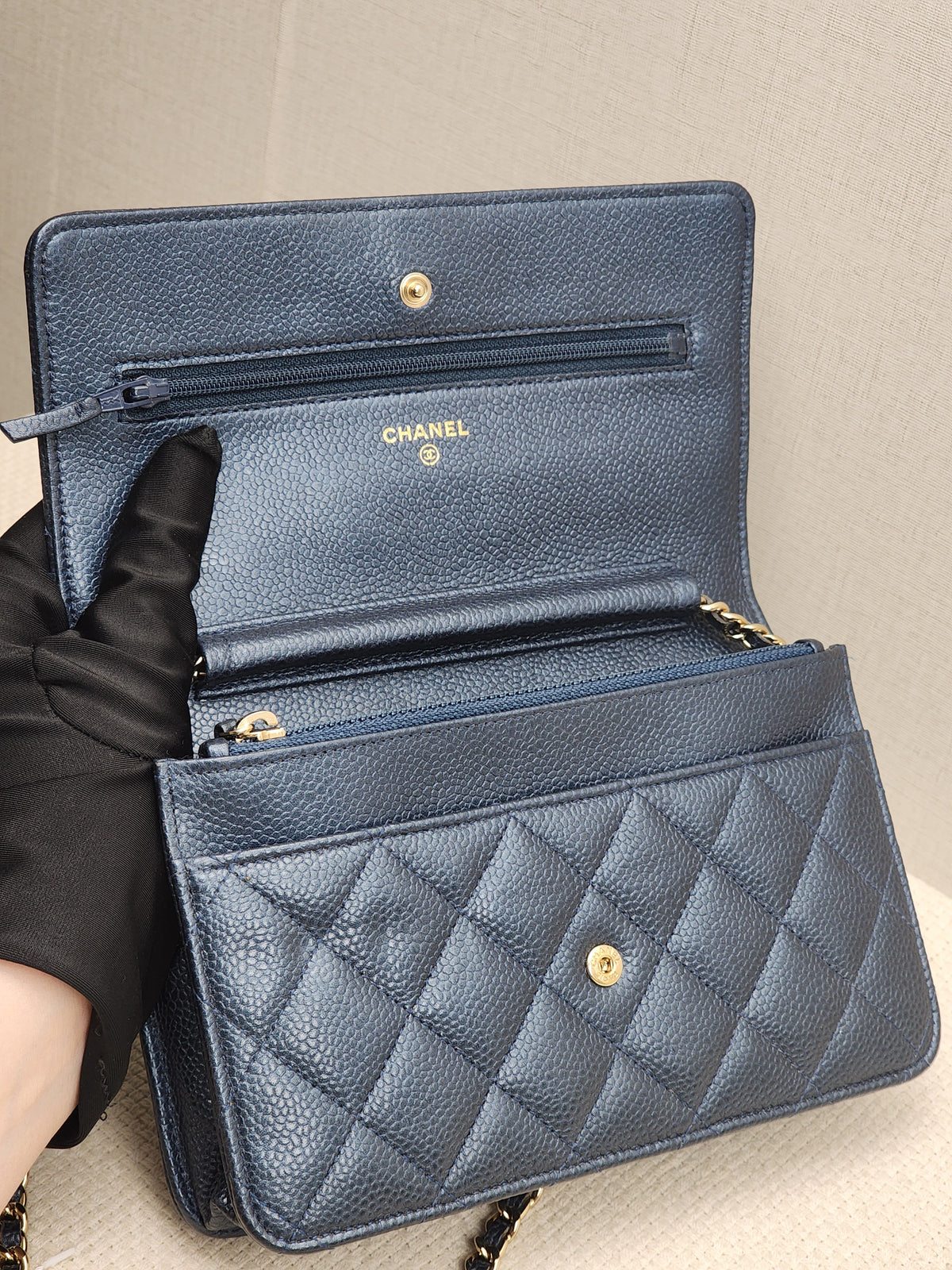 Chanel Blue Caviar Classic WOC (LGHW)