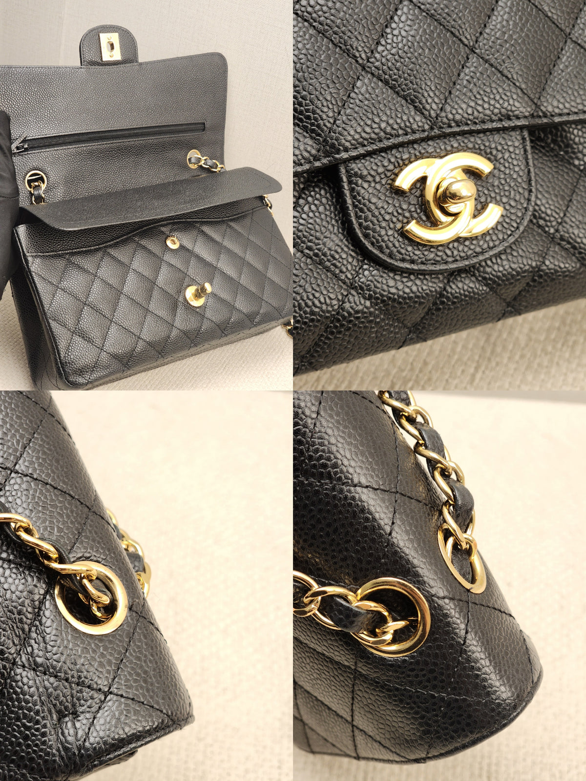 Chanel Black Caviar Medium CF (GHW)