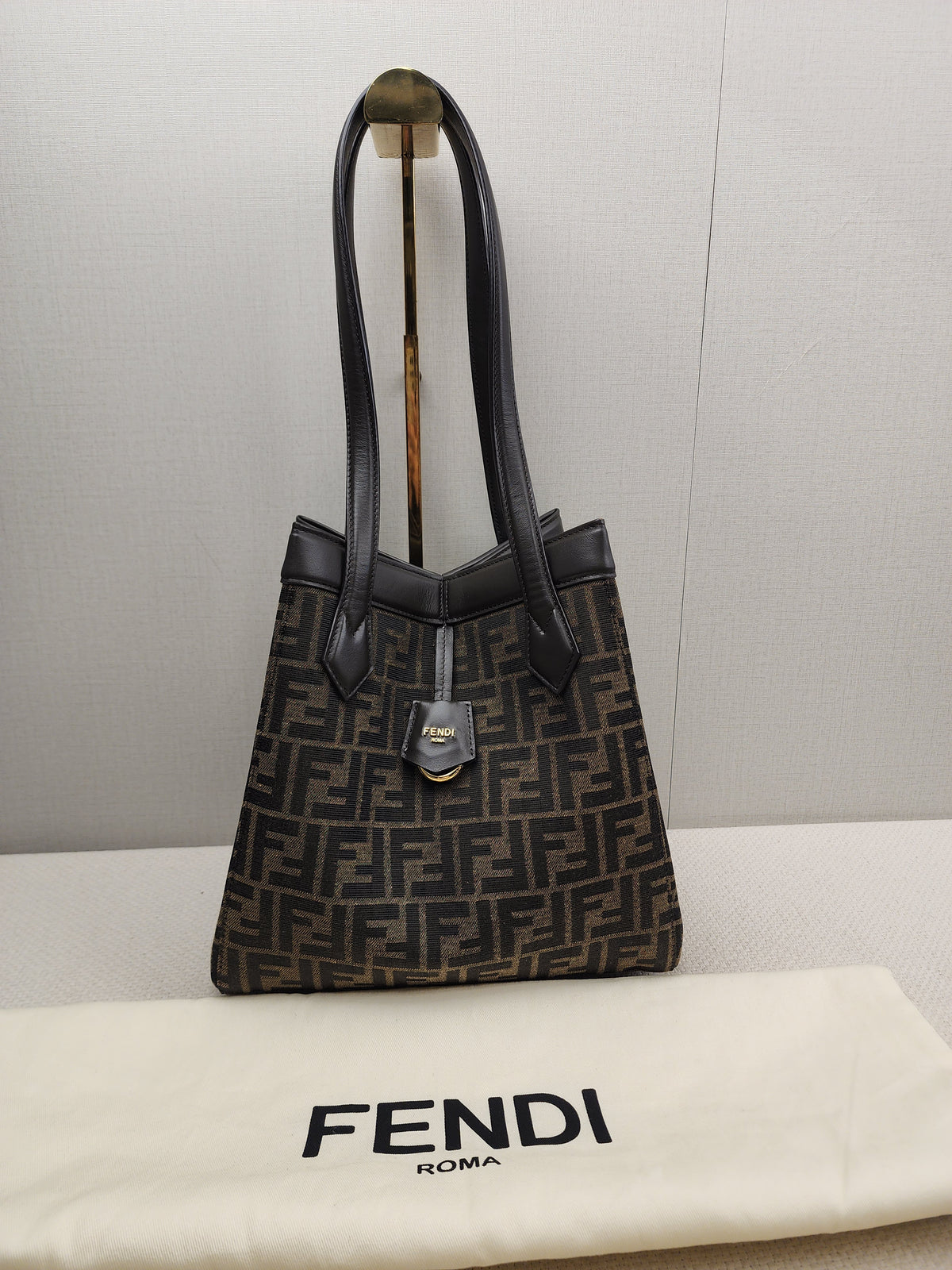 Fendi Brown Jacquard Origami Medium