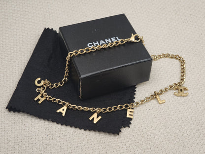 Chanel Gold Logo Charm Necklace