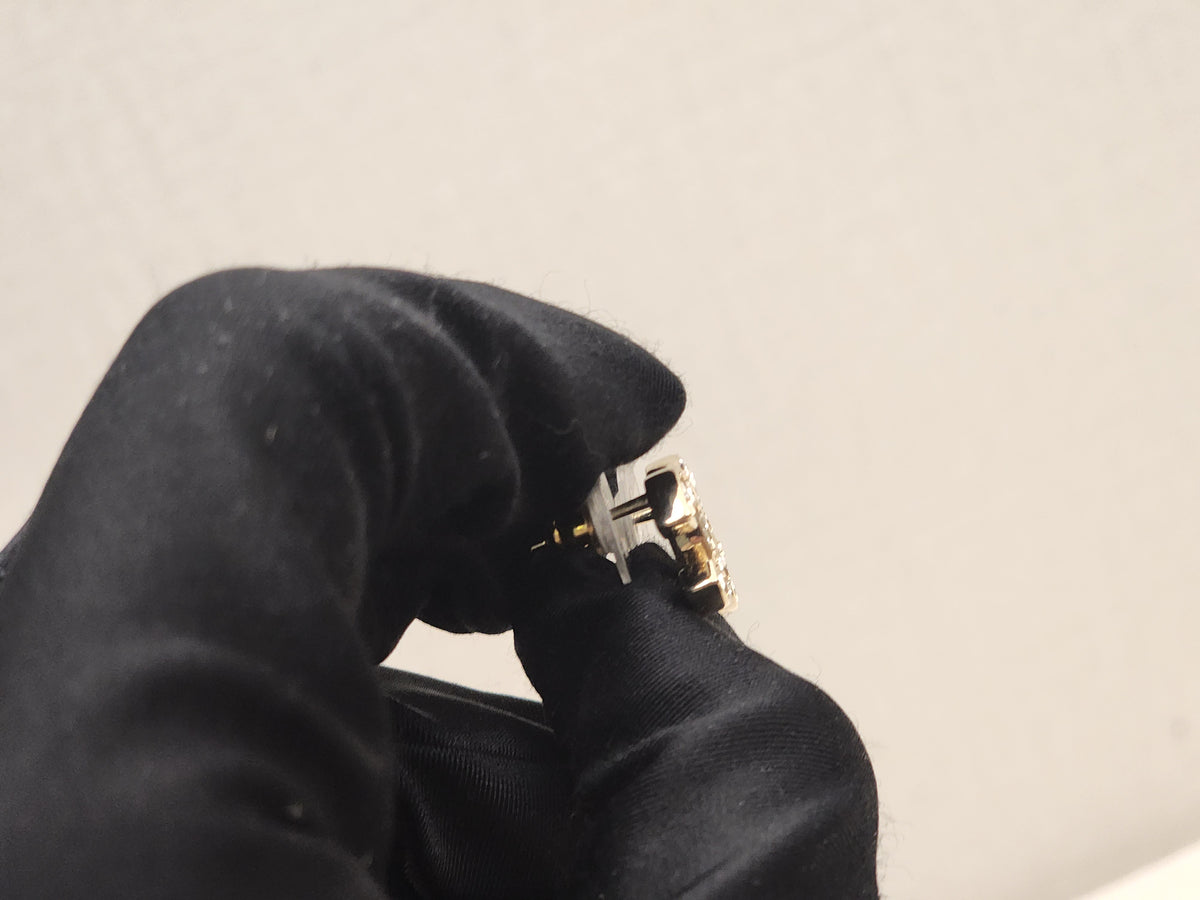 Chanel Light Gold Bi Color Diamanté Earrings