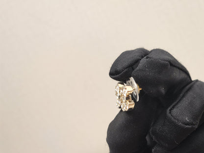 Chanel Light Gold Bi Color Diamanté Earrings