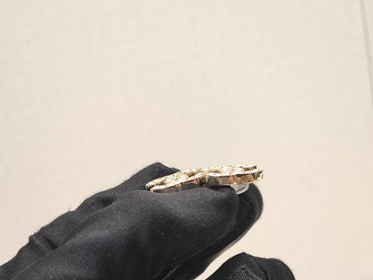 Chanel Light Gold Bi Color Diamanté Earrings