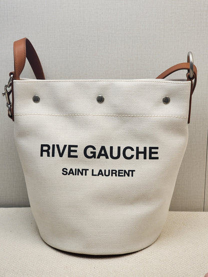 YSL Canvas Rive Gauche Bucket Bag