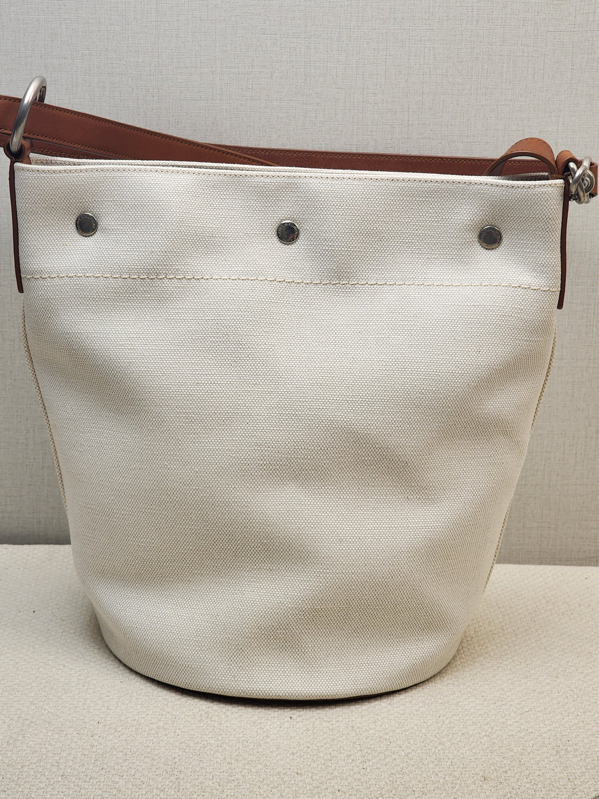 YSL Canvas Rive Gauche Bucket Bag