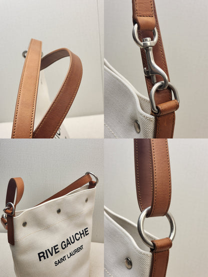 YSL Canvas Rive Gauche Bucket Bag