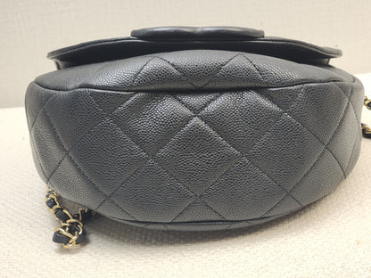 Chanel Black Caviar 23P Saddle Mini Messenger Bag (GHW)
