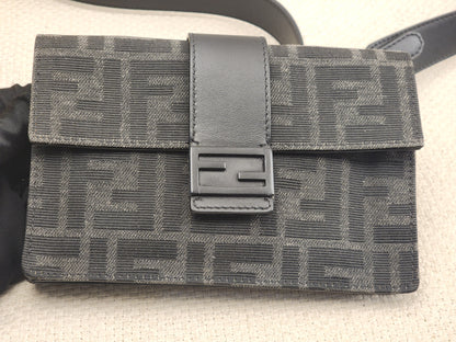 Fendi Marsudio Black Baguette Convertible Pouch (SBHW)