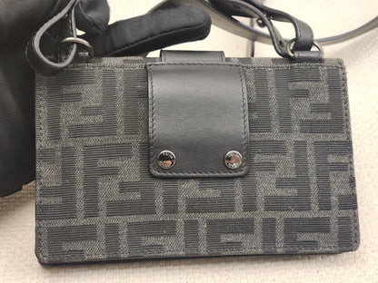 Fendi Marsudio Black Baguette Convertible Pouch (SBHW)
