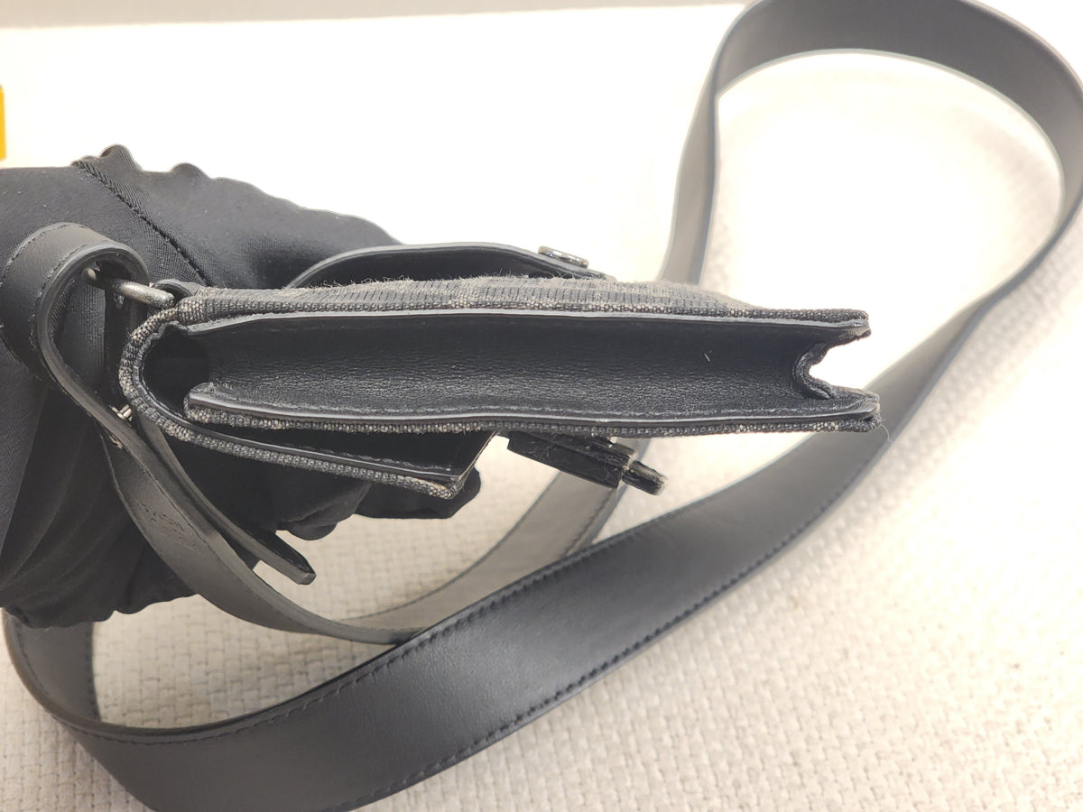 Fendi Marsudio Black Baguette Convertible Pouch (SBHW)