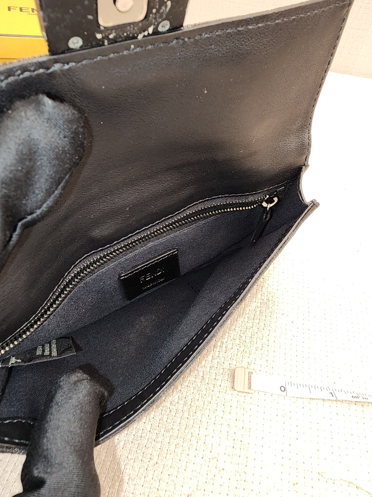 Fendi Marsudio Black Baguette Convertible Pouch (SBHW)