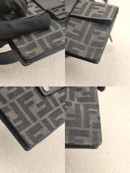 Fendi Marsudio Black Baguette Convertible Pouch (SBHW)