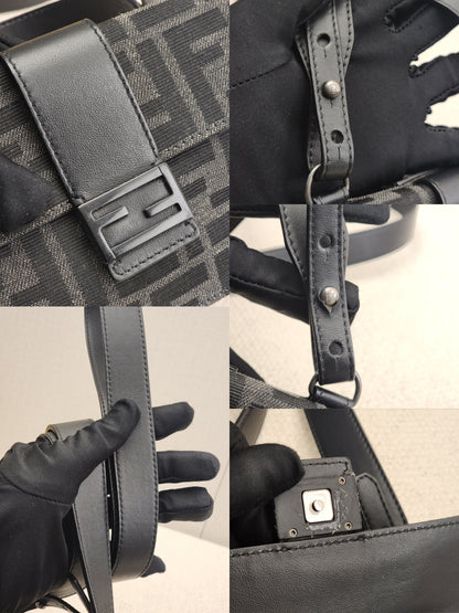 Fendi Marsudio Black Baguette Convertible Pouch (SBHW)