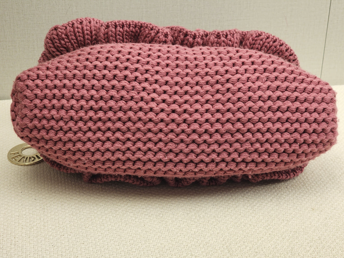 Chanel Pink Wool Crocheted Chef Shoulder Flap Bag