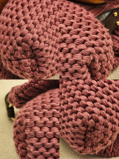 Chanel Pink Wool Crocheted Chef Shoulder Flap Bag