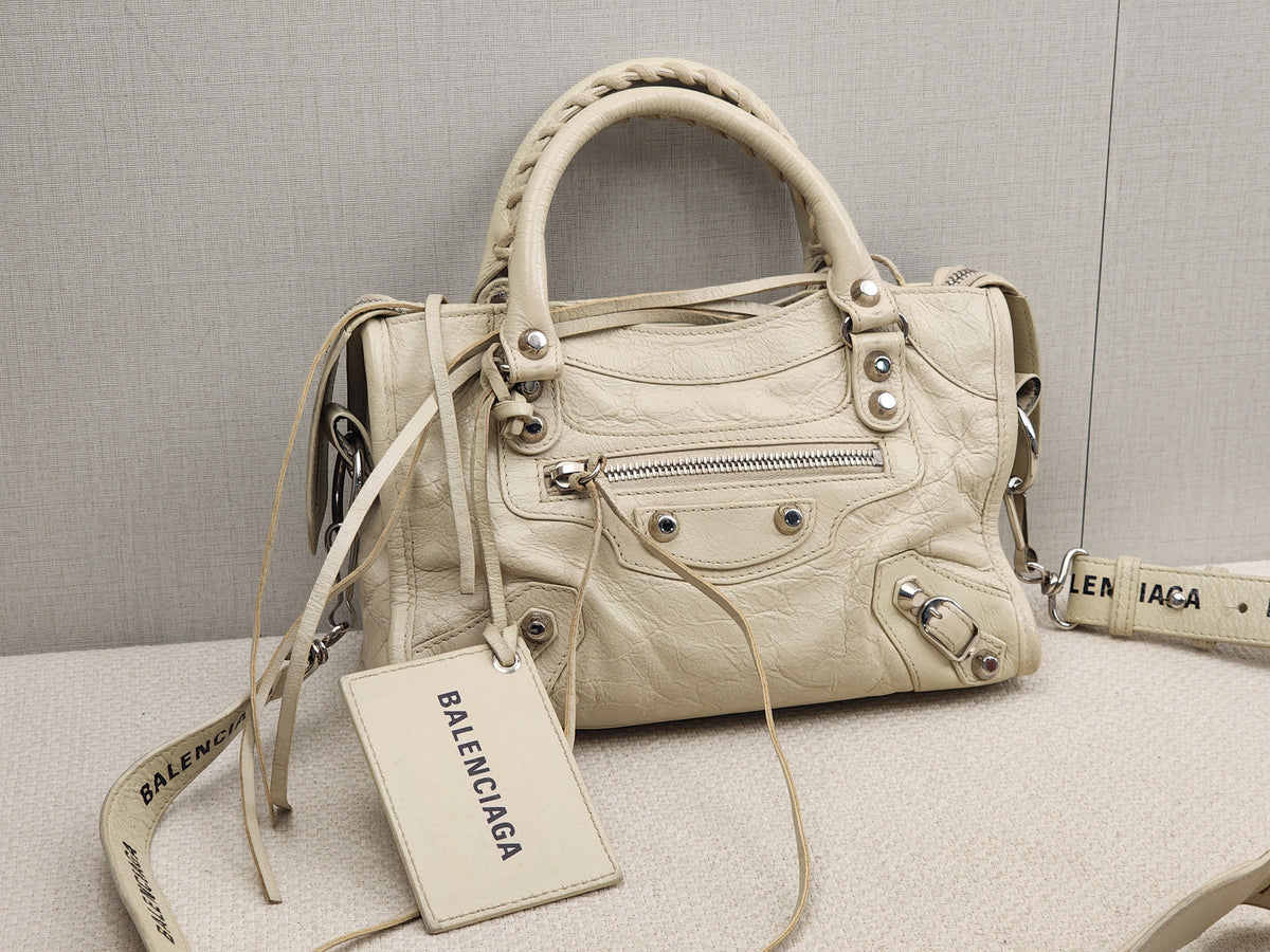 Balenciaga Ivory Mini City (SHW)