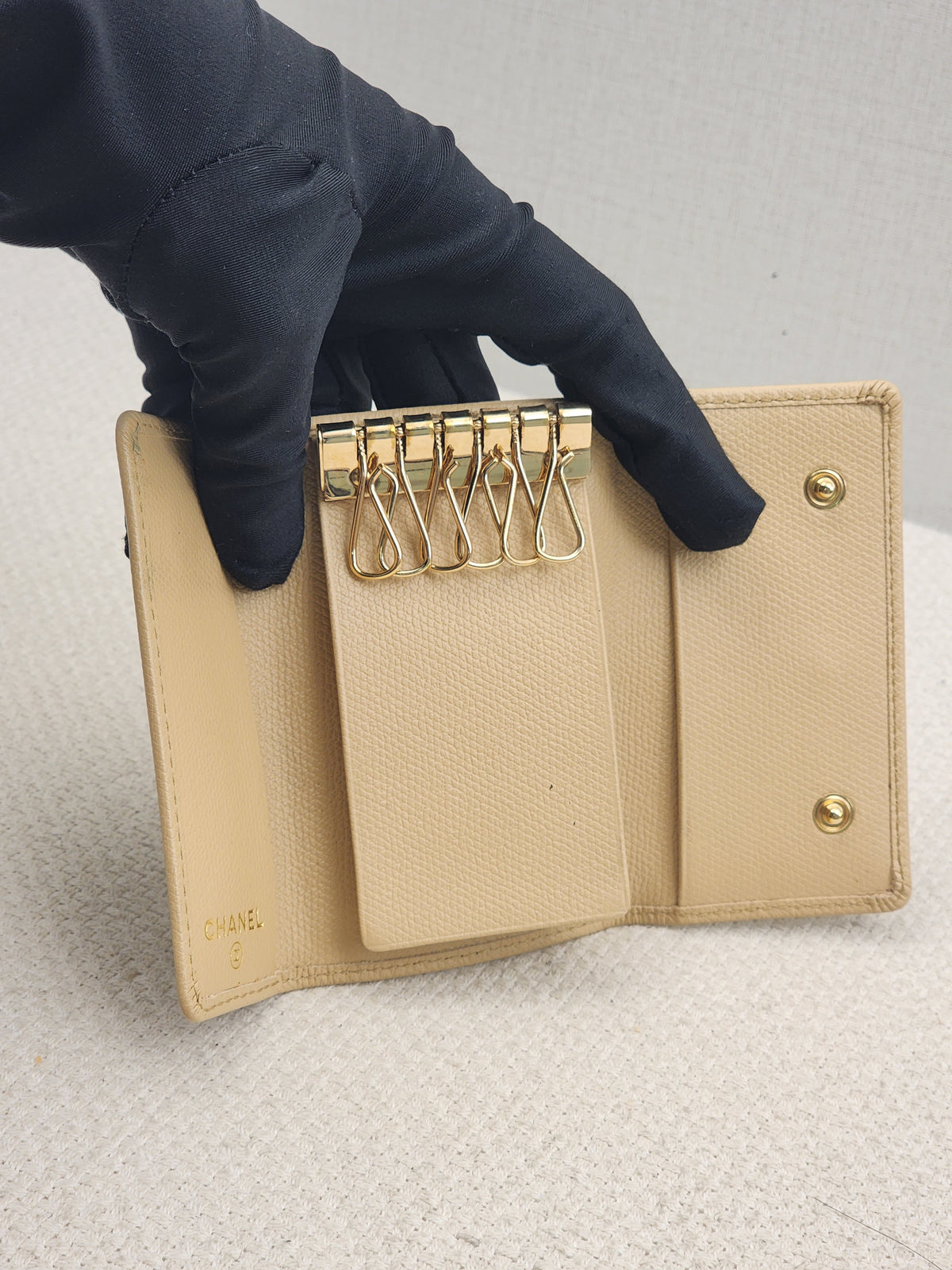 Chanel Beige Calfskin Key Pouch
