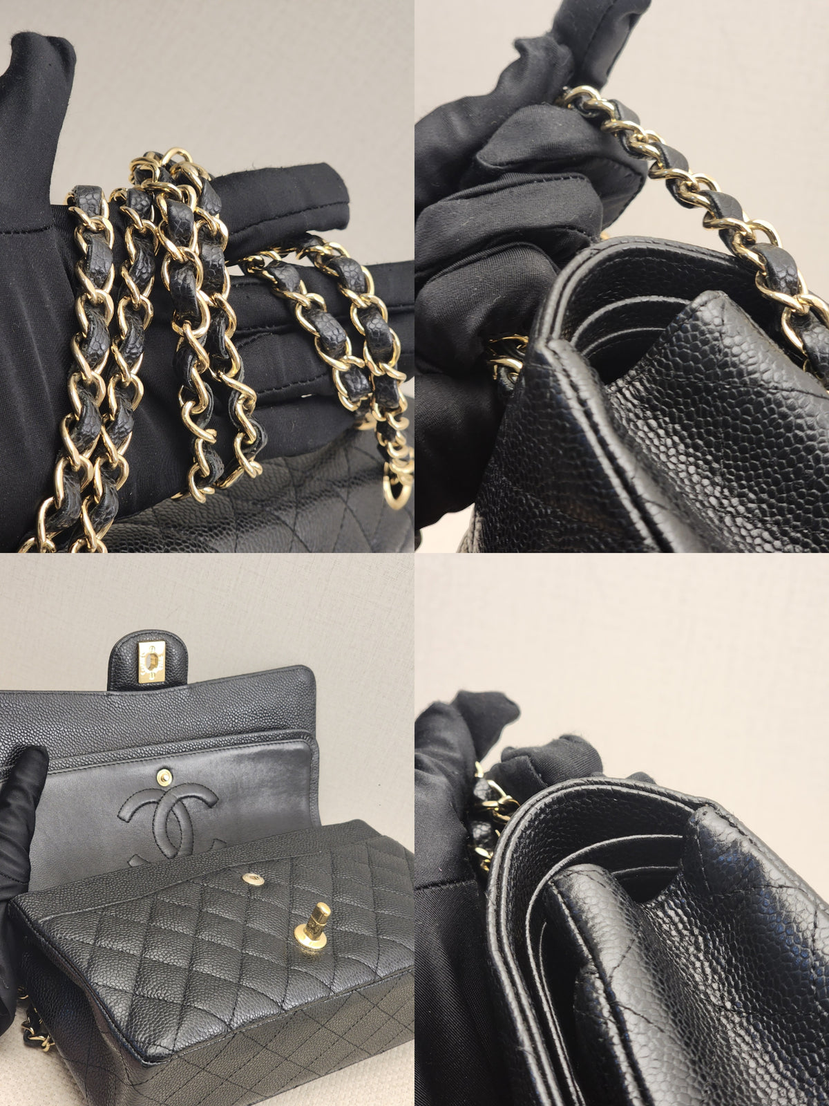 Chanel Black Caviar Medium CF (GHW)