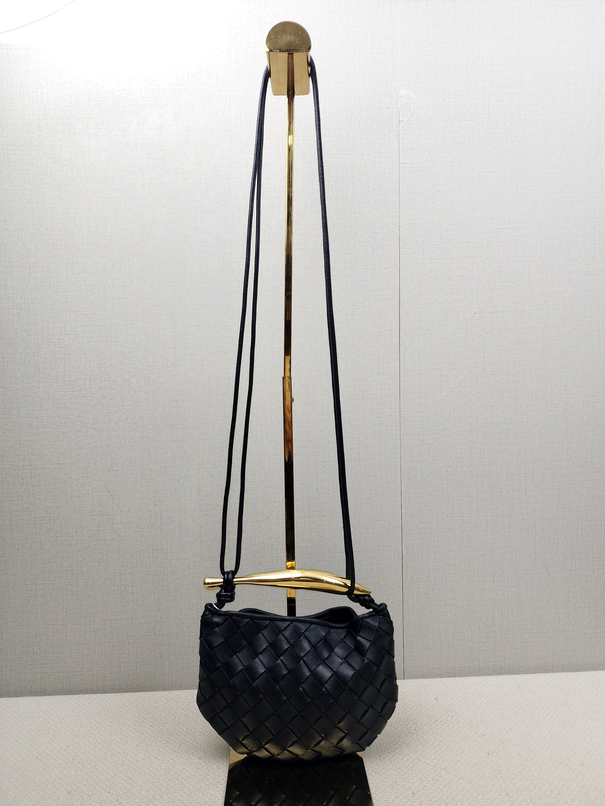 Bottega Veneta Black Intrecciato Baby Sardine (GHW)