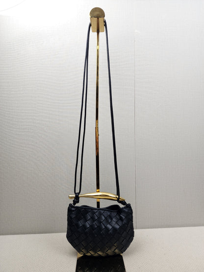 Bottega Veneta Black Intrecciato Baby Sardine (GHW)