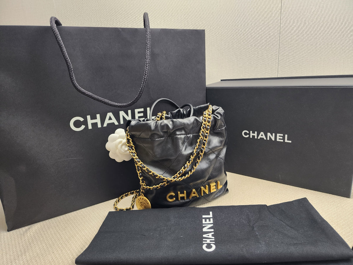 Chanel Black Calfskin Mini 22