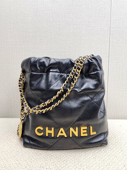Chanel Black Calfskin Mini 22