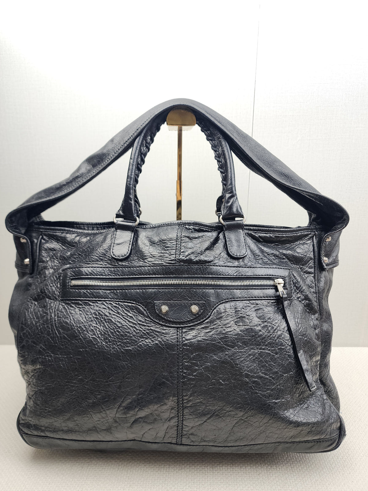 Balenciaga Black Agneau S Squash Boston City