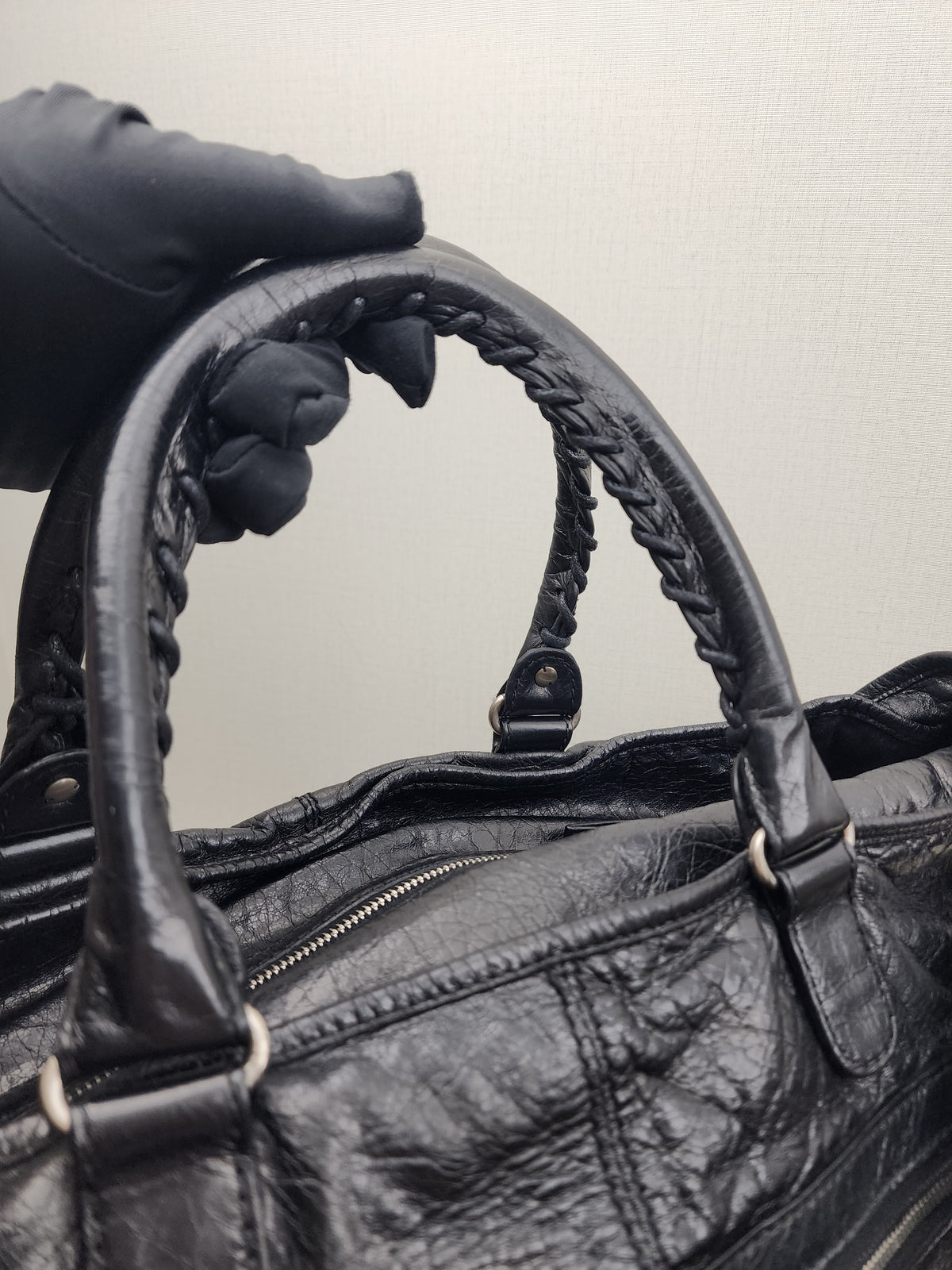 Balenciaga Black Agneau S Squash Boston City