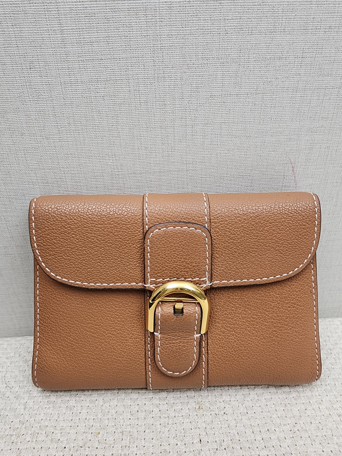 Delvaux Vegetal Brown Brilliant Compact Wallet