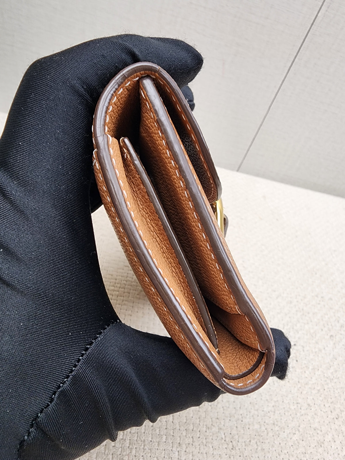 Delvaux Vegetal Brown Brilliant Compact Wallet