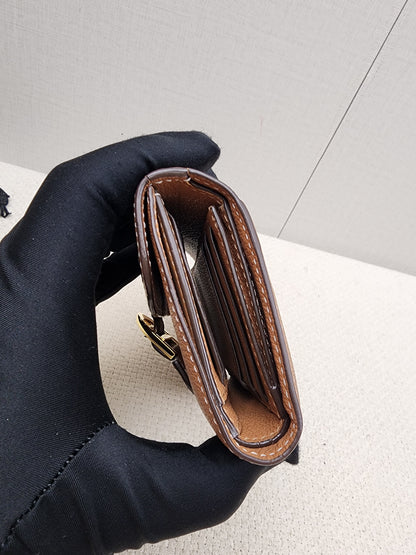 Delvaux Vegetal Brown Brilliant Compact Wallet