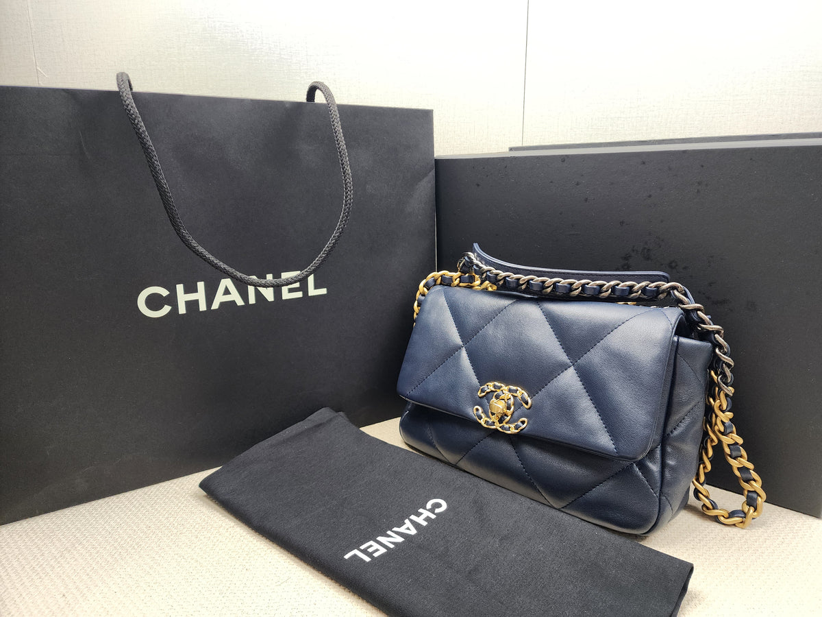 Chanel Navy Lambskin Small 19 Bag