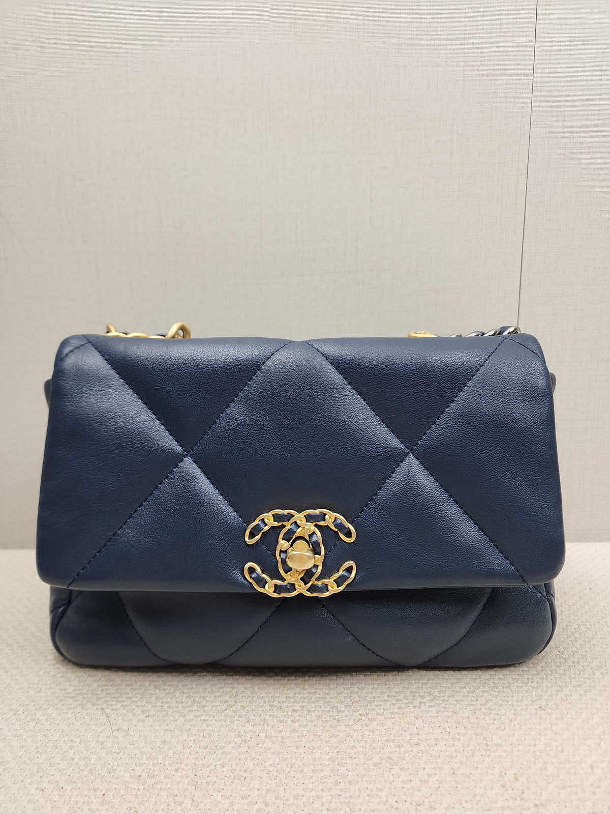 Chanel Navy Lambskin Small 19 Bag