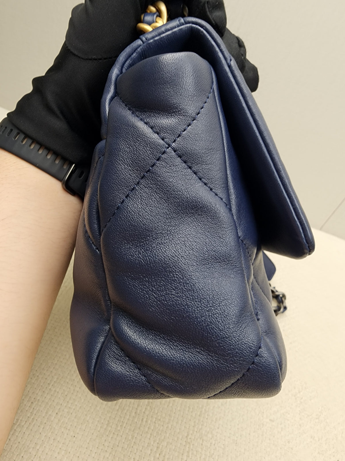 Chanel Navy Lambskin Small 19 Bag