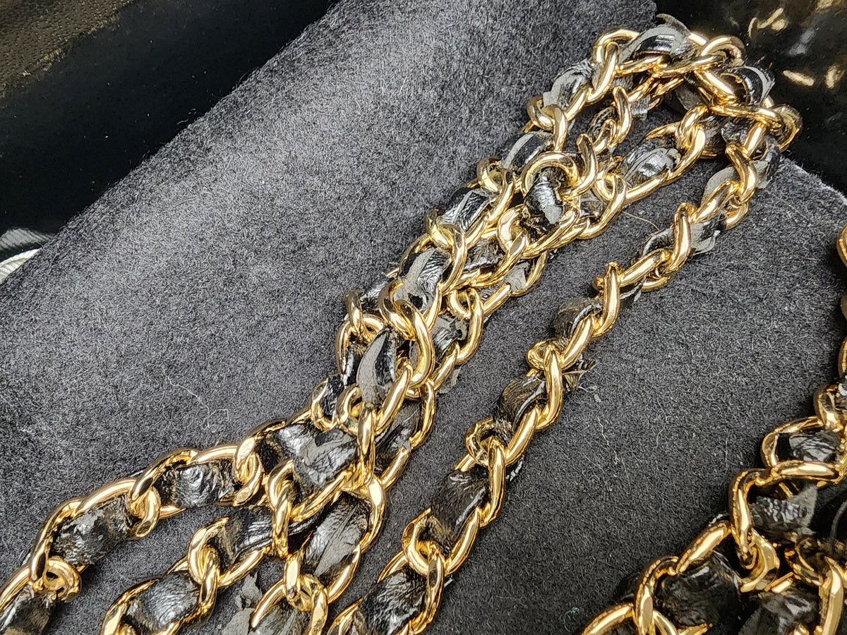 Chanel Black Lambskin Square Clutch