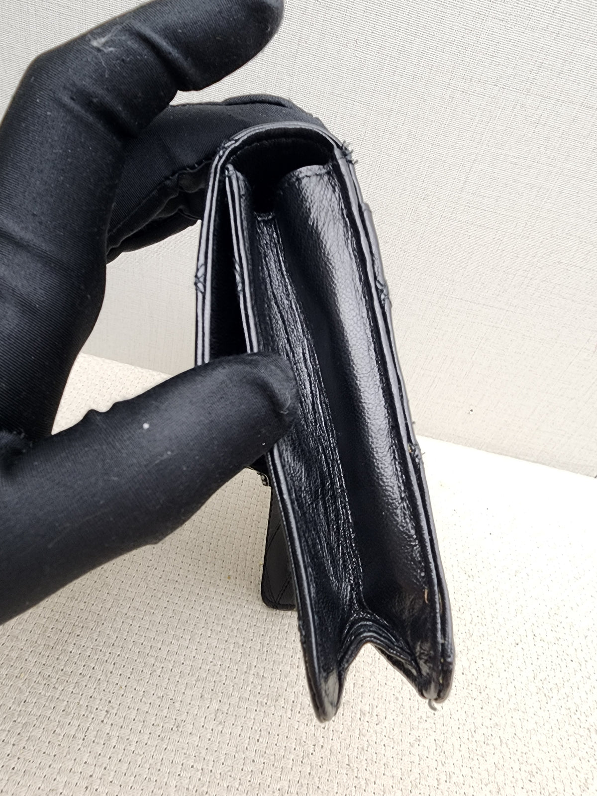 Chanel Black Lambskin Square Clutch