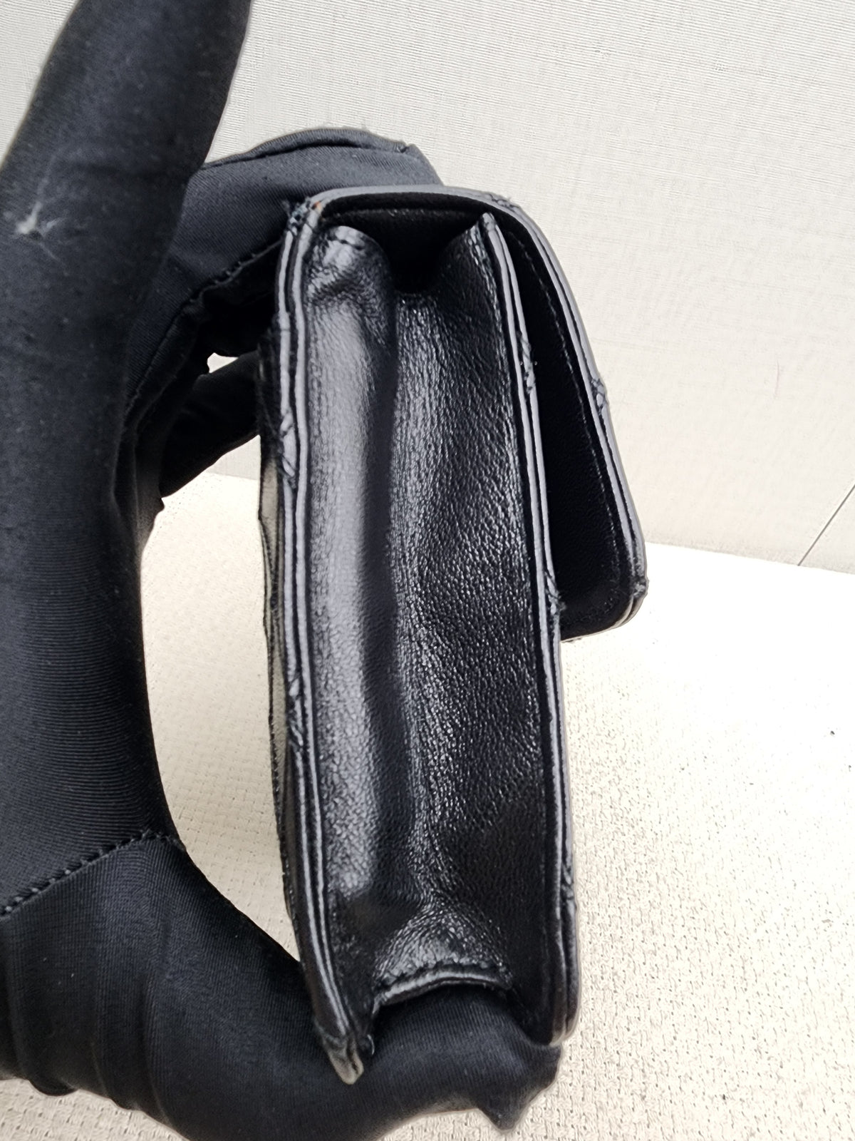 Chanel Black Lambskin Square Clutch