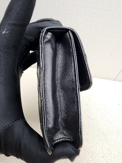 Chanel Black Lambskin Square Clutch