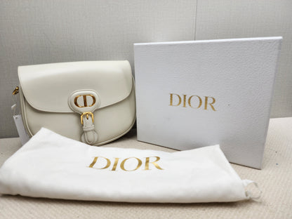 Dior White Calfskin Medium Bobby