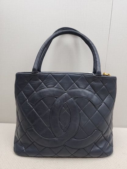 Chanel Black Lambskin Medallion Tote (GHW)