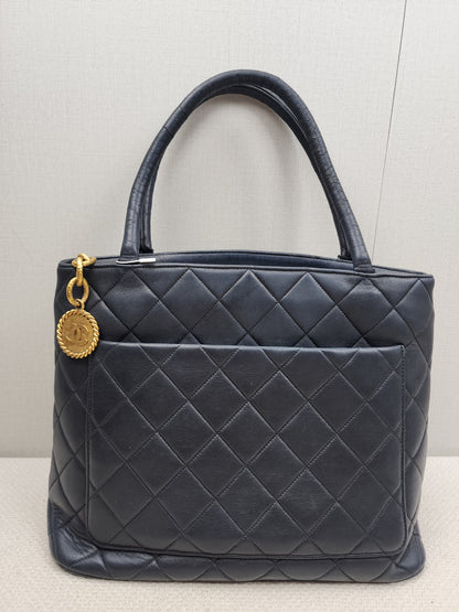 Chanel Black Lambskin Medallion Tote (GHW)