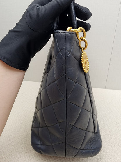 Chanel Black Lambskin Medallion Tote (GHW)