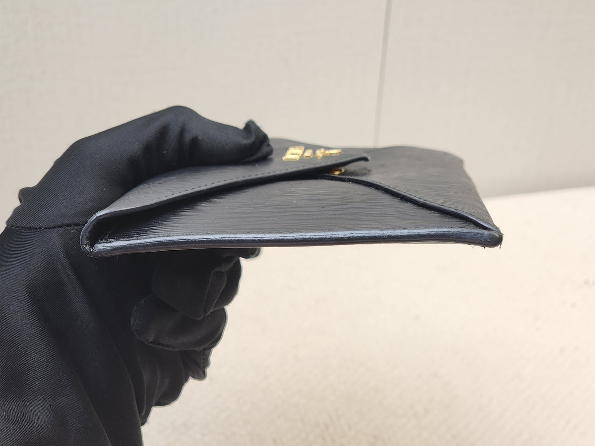 Prada Black Vitello Move Envelope Long Wallet