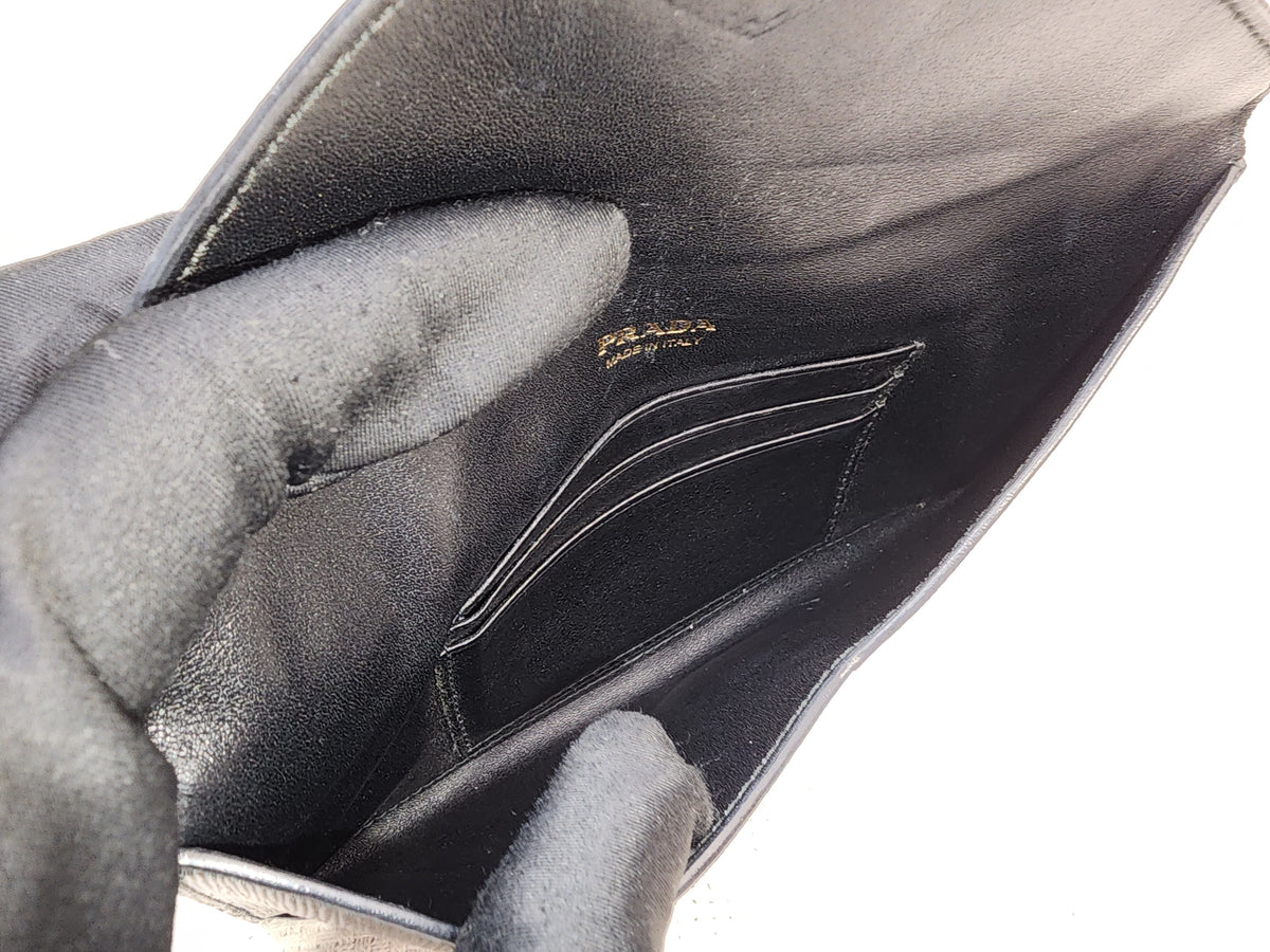 Prada Black Vitello Move Envelope Long Wallet