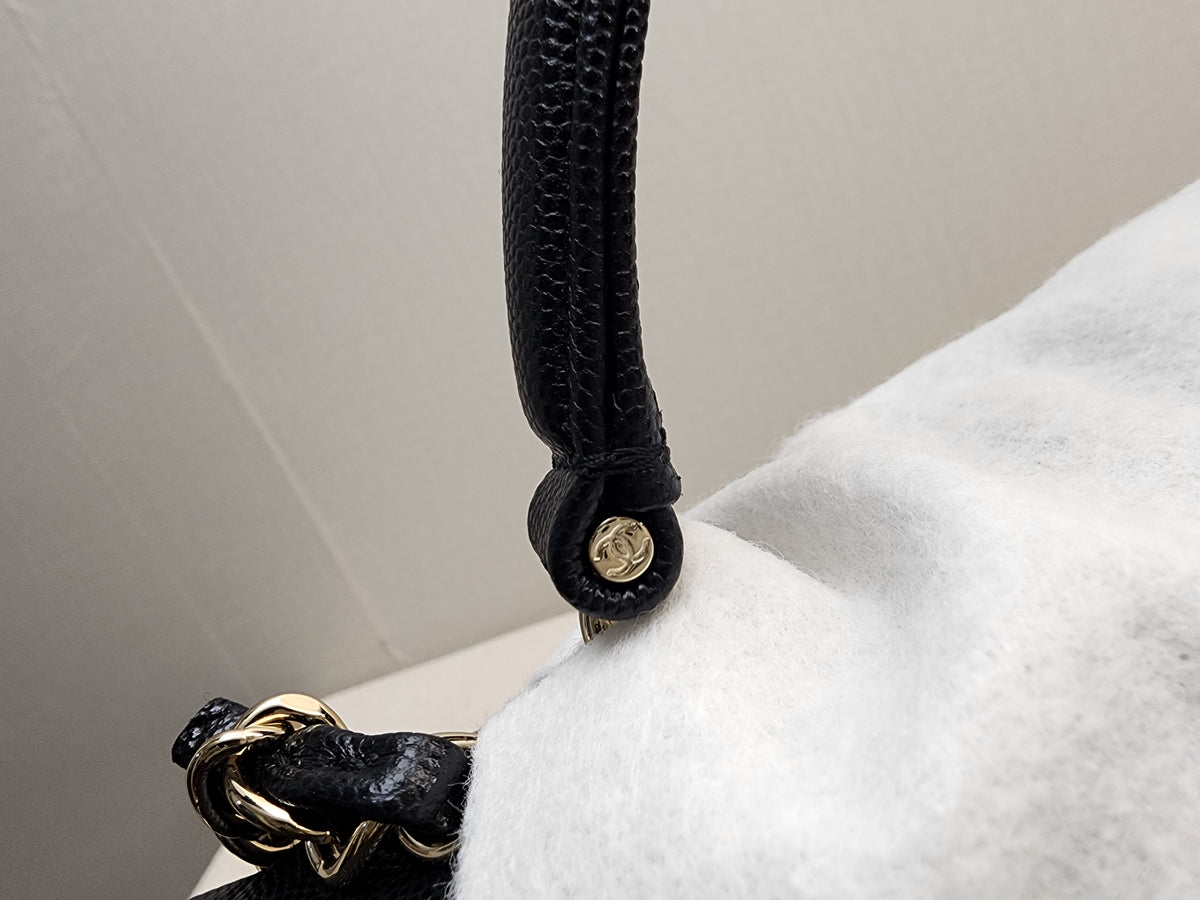 Chanel Black Caviar 24P Retrofit Medium Kelly Bag (LGHW)