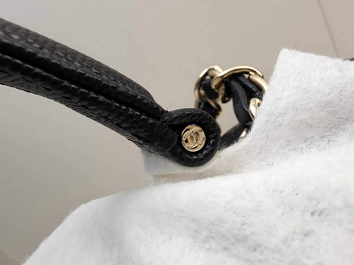 Chanel Black Caviar 24P Retrofit Medium Kelly Bag (LGHW)